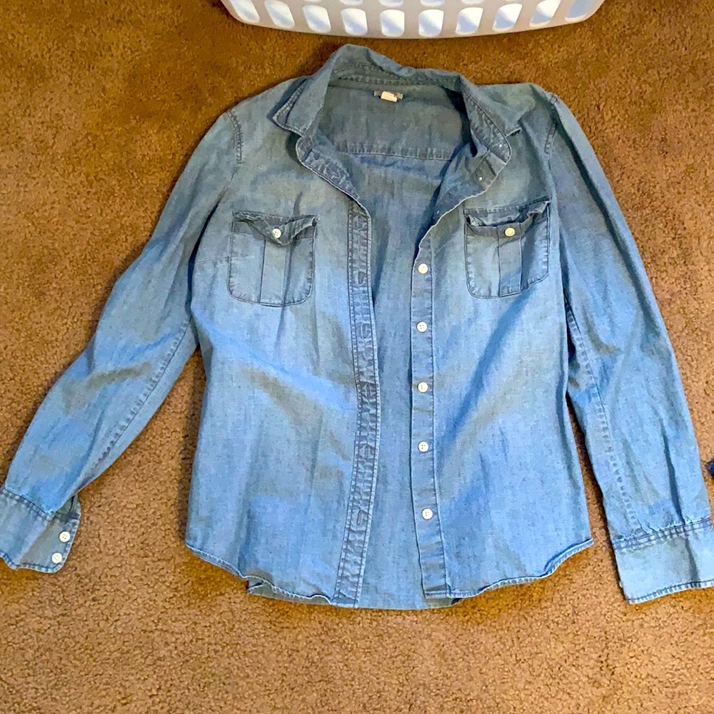 Denim button down
